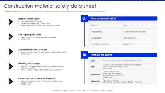 Embracing Construction Project Playbook Construction Material Safety Data Sheet Background PDF Embracing Construction Project Playbook Construction Material Safety Data Sheet Background PDF