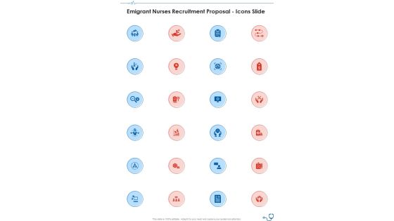 Emigrant Nurses Recruitment Proposal Icons Slide One Pager Sample Example Document
