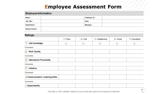Employee Assessment Form Ppt PowerPoint Presentation Pictures Guide Employee Assessment Form Ppt PowerPoint Presentation Pictures Guide