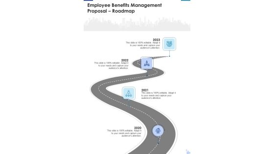 Employee Benefits Management Proposal Roadmap One Pager Sample Example Document Employee Benefits Management Proposal Roadmap One Pager Sample Example Document