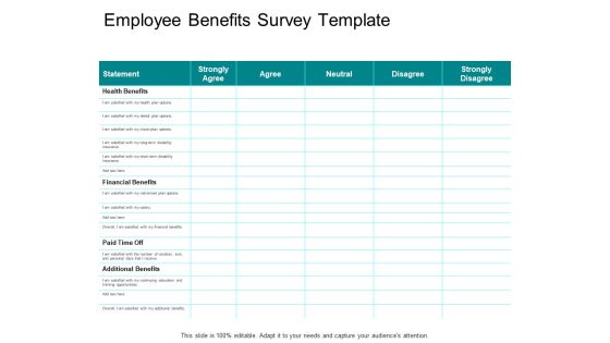 Employee Benefits Survey Template Ppt PowerPoint Presentation Inspiration Shapes