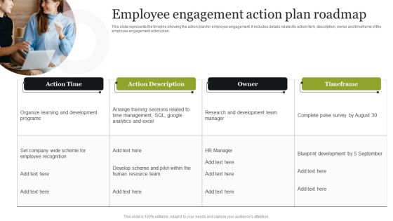 Employee Engagement Action Plan Roadmap Clipart PDF