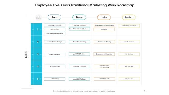 Employee Five Years Traditional Marketing Work Roadmap Download