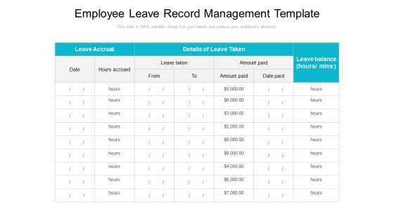 Employee Leave Record Management Template Ppt PowerPoint Presentation Show Portrait PDF Employee Leave Record Management Template Ppt PowerPoint Presentation Show Portrait PDF