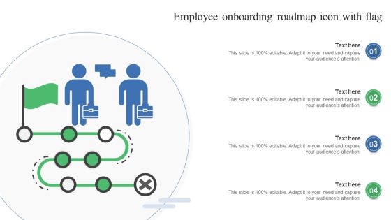 Employee Onboarding Roadmap Icon With Flag Background PDF