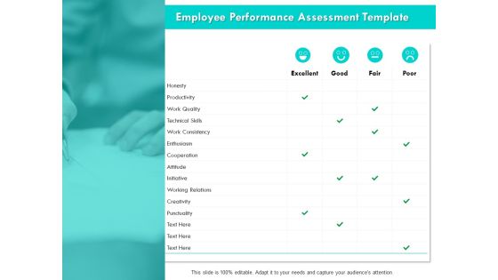 Employee Performance Assessment Template Ppt PowerPoint Presentation Summary Background Designs