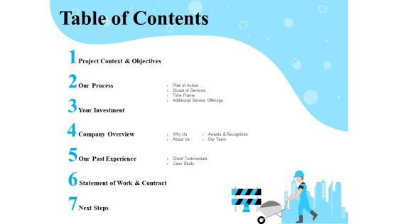 Employee Safety Health Training Program Table Of Contents Infographics PDF