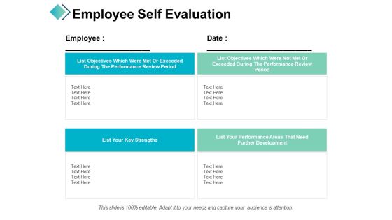 Employee Self Evaluation Ppt PowerPoint Presentation Visual Aids Layouts
