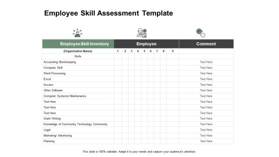 Employee Skill Assessment Template Ppt PowerPoint Presentation Styles Layouts