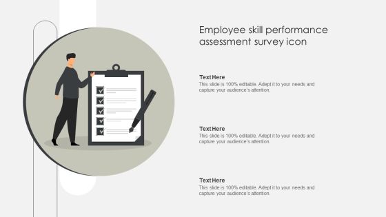 Employee Skill Performance Assessment Survey Icon Summary PDF