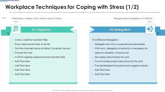 Employee Stress Management Methods Workplace Techniques For Coping With Stress Ideas PDF