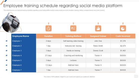Employee Training Schedule Regarding Social Media Platform Enhancing Social Media Recruitment Process Slides PDF Employee Training Schedule Regarding Social Media Platform Enhancing Social Media Recruitment Process Slides PDF