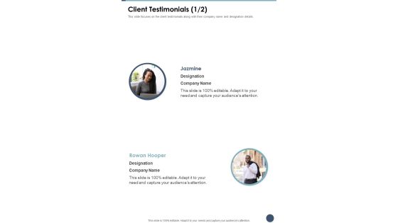Employees Augmentation Services Proposal Client Testimonials One Pager Sample Example Document Employees Augmentation Services Proposal Client Testimonials One Pager Sample Example Document