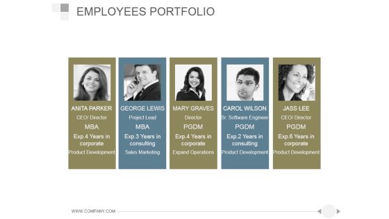 Employees Portfolio Ppt PowerPoint Presentation Rules