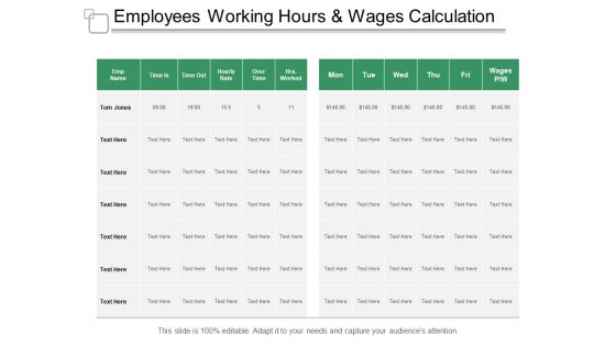 Employees Working Hours And Wages Calculation Ppt PowerPoint Presentation Pictures Samples Employees Working Hours And Wages Calculation Ppt PowerPoint Presentation Pictures Samples