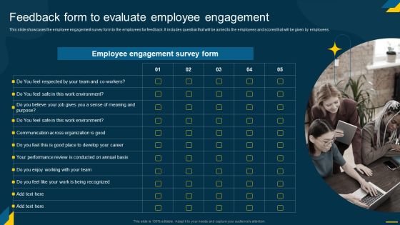 Engaging Employees Strategic Feedback Form To Evaluate Employee Engagement Clipart PDF