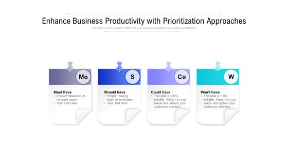 Enhance Business Productivity With Prioritization Approaches Ppt PowerPoint Presentation Icon Example PDF Enhance Business Productivity With Prioritization Approaches Ppt PowerPoint Presentation Icon Example PDF