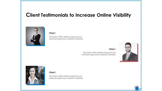 Enhancing Digital Presence Proposal Template Client Testimonials To Increase Online Visibility Summary PDF Enhancing Digital Presence Proposal Template Client Testimonials To Increase Online Visibility Summary PDF