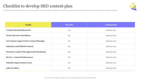 Enhancing Digital Visibility Using SEO Content Strategy Checklist To Develop SEO Content Plan Mockup PDF
