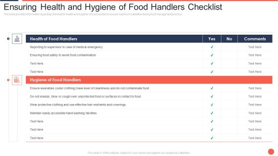 Ensuring Health And Hygiene Of Food Handlers Checklist Assuring Food Quality And Hygiene Microsoft PDF Ensuring Health And Hygiene Of Food Handlers Checklist Assuring Food Quality And Hygiene Microsoft PDF