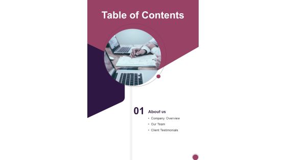 Enterpreneurship Project Proposal Table Of Contents One Pager Sample Example Document Enterpreneurship Project Proposal Table Of Contents One Pager Sample Example Document