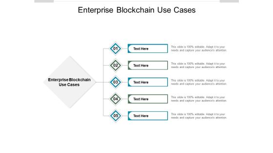 Enterprise Blockchain Use Cases Ppt PowerPoint Presentation Ideas Example File Cpb Pdf