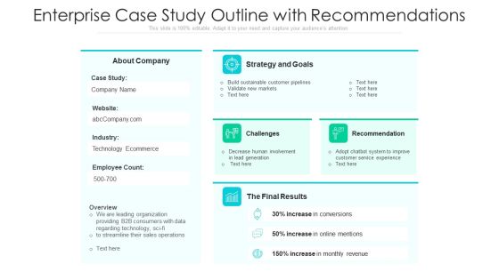 Enterprise Case Study Outline With Recommendations Ppt Summary Graphic Tips PDF Enterprise Case Study Outline With Recommendations Ppt Summary Graphic Tips PDF