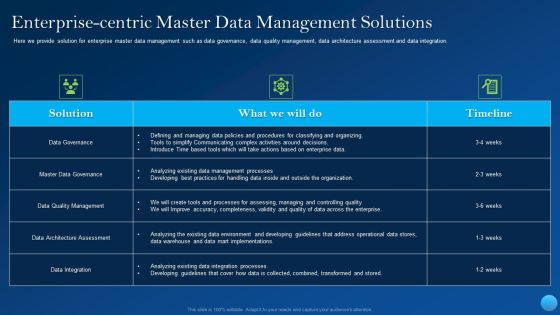 Enterprise Centric Master Data Management Solutions Formats PDF