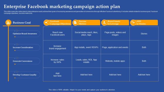 Enterprise Facebook Marketing Campaign Action Plan Ppt Icon Visuals PDF Enterprise Facebook Marketing Campaign Action Plan Ppt Icon Visuals PDF