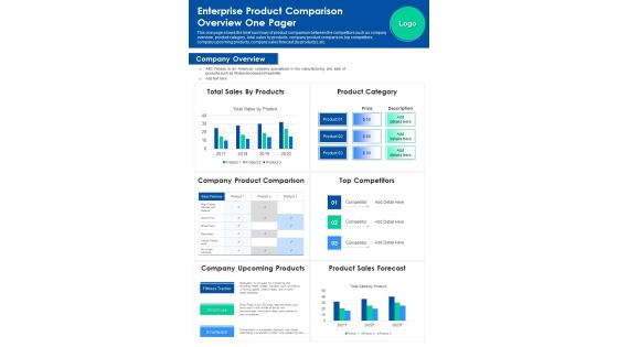 Enterprise Product Comparison Overview One Pager PDF Document PPT Template