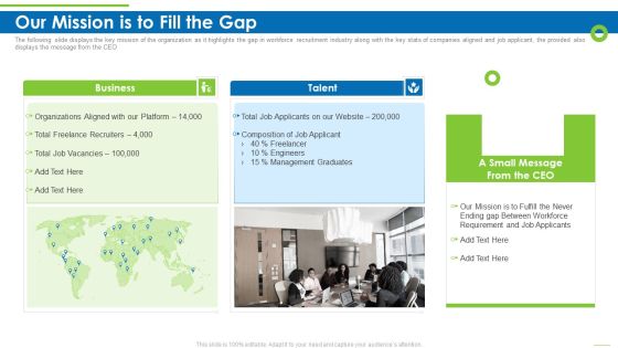 Enterprise Recruitment Industries Investor Fund Raising Our Mission Is To Fill The Gap Download PDF