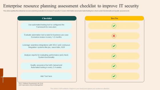 Enterprise Resource Planning Assessment Checklist To Improve IT Security Brochure PDF Enterprise Resource Planning Assessment Checklist To Improve IT Security Brochure PDF