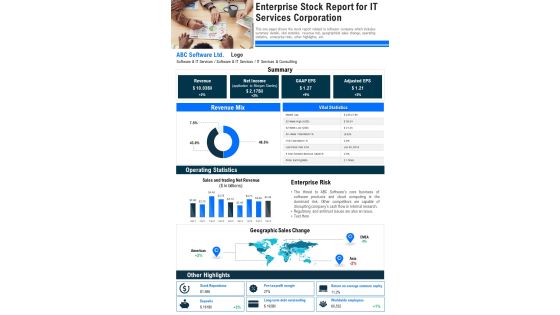 Enterprise Stock Report For IT Services Corporation PDF Document PPT Template