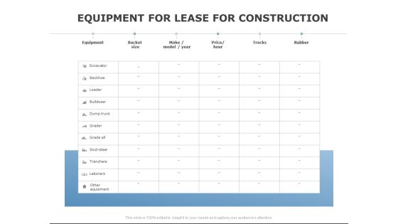 Equipment For Lease For Construction Ppt PowerPoint Presentation Styles Show Equipment For Lease For Construction Ppt PowerPoint Presentation Styles Show