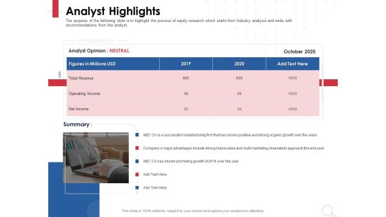 Equity Analysis Project Analyst Highlights Ppt PowerPoint Presentation Professional Guidelines PDF Equity Analysis Project Analyst Highlights Ppt PowerPoint Presentation Professional Guidelines PDF