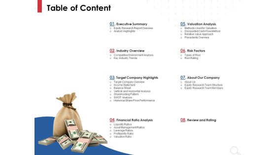 Equity Analysis Project Table Of Content Ppt PowerPoint Presentation Infographic Template Example Introduction PDF Equity Analysis Project Table Of Content Ppt PowerPoint Presentation Infographic Template Example Introduction PDF