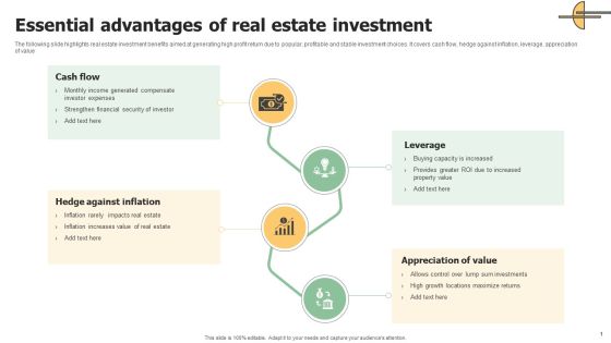 Essential Advantages Of Real Estate Investment Brochure PDF Essential Advantages Of Real Estate Investment Brochure PDF