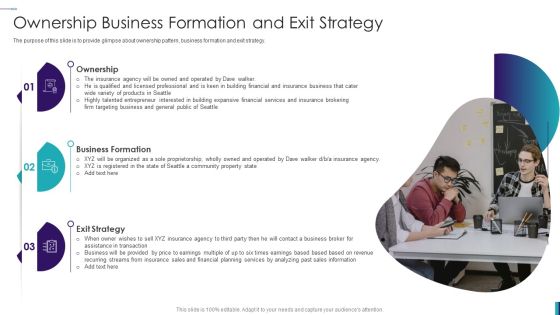 Establishing Insurance Company Ownership Business Formation And Exit Strategy Inspiration PDF Establishing Insurance Company Ownership Business Formation And Exit Strategy Inspiration PDF