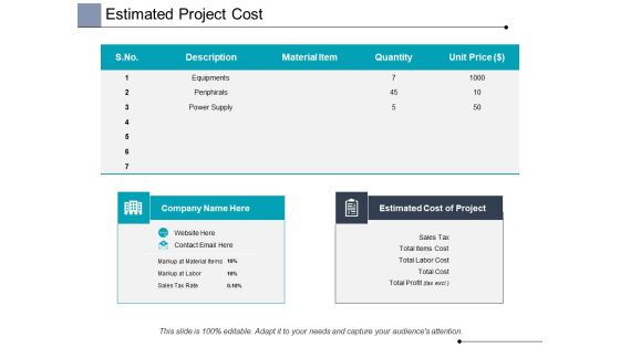 Estimated Project Cost Ppt PowerPoint Presentation Styles Objects Estimated Project Cost Ppt PowerPoint Presentation Styles Objects