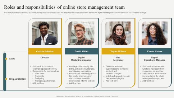 Evaluating Financial Position Of E Commerce Company Roles And Responsibilities Of Online Store Management Team Background PDF Evaluating Financial Position Of E Commerce Company Roles And Responsibilities Of Online Store Management Team Background PDF
