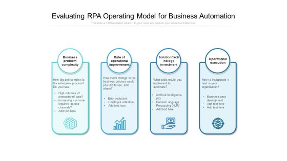 Evaluating RPA Operating Model For Business Automation Ppt PowerPoint Presentation Styles Slide PDF Evaluating RPA Operating Model For Business Automation Ppt PowerPoint Presentation Styles Slide PDF
