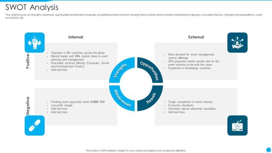 Event Management Firm Overview SWOT Analysis Elements PDF Event Management Firm Overview SWOT Analysis Elements PDF