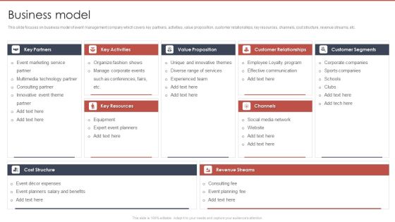 Event Planning And Management Company Profile Business Model Diagrams PDF Event Planning And Management Company Profile Business Model Diagrams PDF