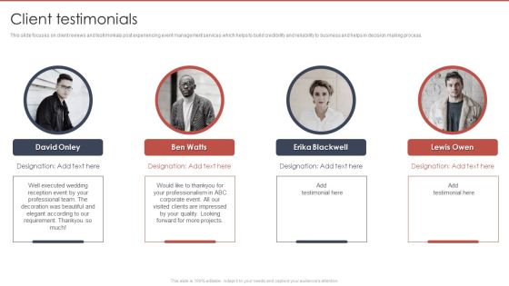 Event Planning And Management Company Profile Client Testimonials Pictures PDF Event Planning And Management Company Profile Client Testimonials Pictures PDF