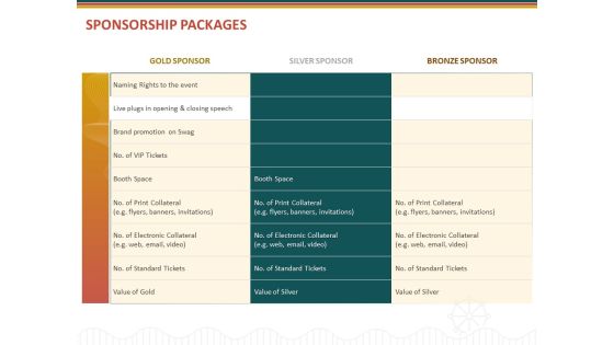 Event Sponsorship Packages Ppt Infographics Graphics Tutorials PDF