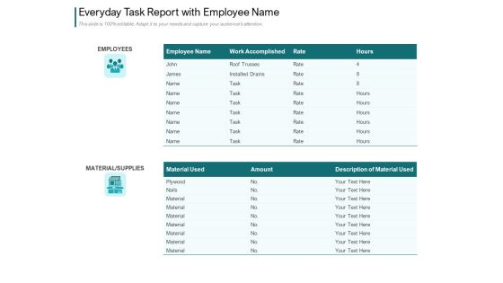 Everyday Task Report With Employee Name Ppt PowerPoint Presentation Slides Icon PDF Everyday Task Report With Employee Name Ppt PowerPoint Presentation Slides Icon PDF