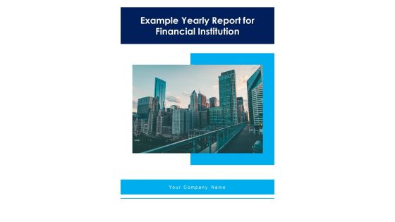 Example Yearly Report For Financial Institution One Pager Documents Example Yearly Report For Financial Institution One Pager Documents
