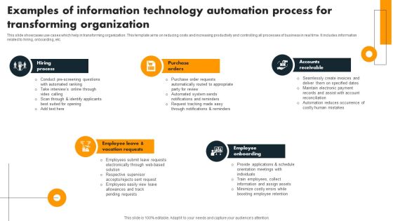 Examples Of Information Technology Automation Process For Transforming Organization Brochure PDF Examples Of Information Technology Automation Process For Transforming Organization Brochure PDF