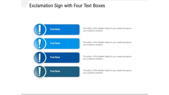 Exclamation Sign With Four Text Boxes Ppt PowerPoint Presentation File Examples PDF Exclamation Sign With Four Text Boxes Ppt PowerPoint Presentation File Examples PDF
