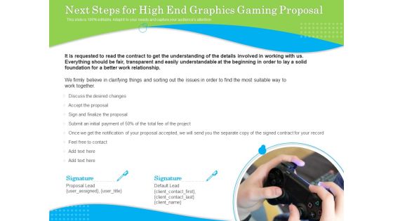 Exclusive Illustration Gaming Next Steps For High End Graphics Gaming Proposal Professional PDF
